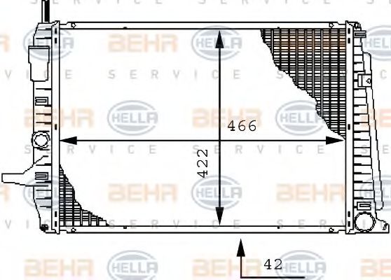 8MK 376 712-561 Radiator, racire motor BEHR HELLA SERVICE 