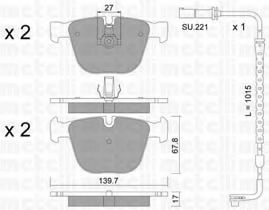 22-0773-9K set placute frana,frana disc METELLI 