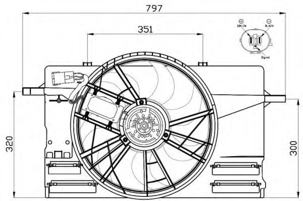47412 Ventilator, radiator NRF 