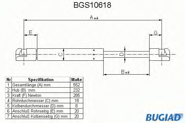 BGS10618 Amortizor capota BUGIAD 