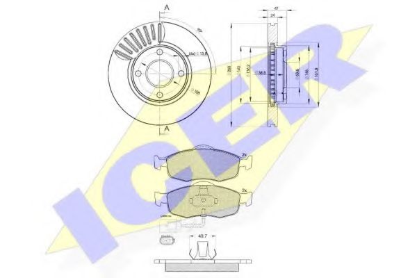 30917-6784 Set frana, frana disc ICER 