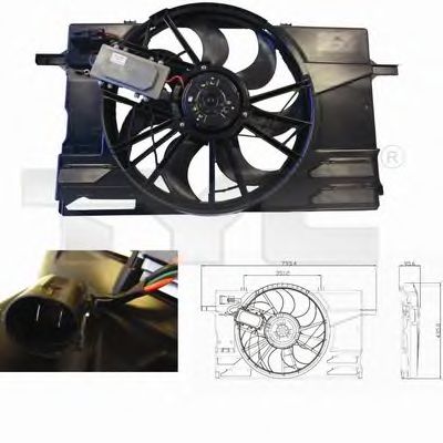838-0007 Ventilator, radiator TYC 