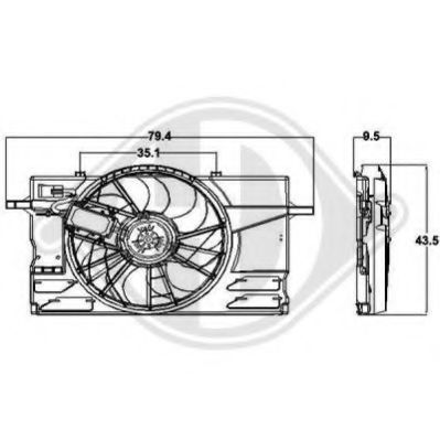 8761407 Ventilator, radiator DIEDERICHS 