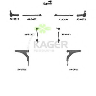 80-0116 Suspensie roata KAGER 