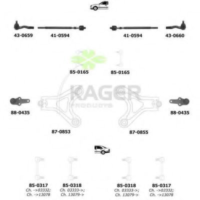 80-0729 Suspensie roata KAGER 