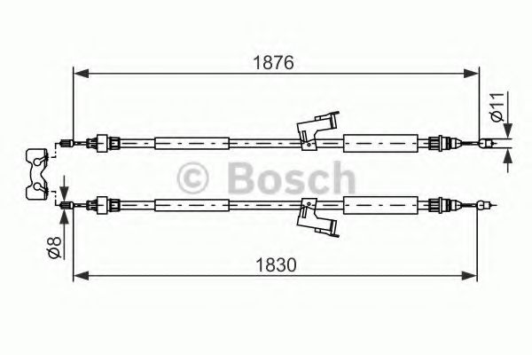 1 987 477 202 Cablu, frana de parcare BOSCH 