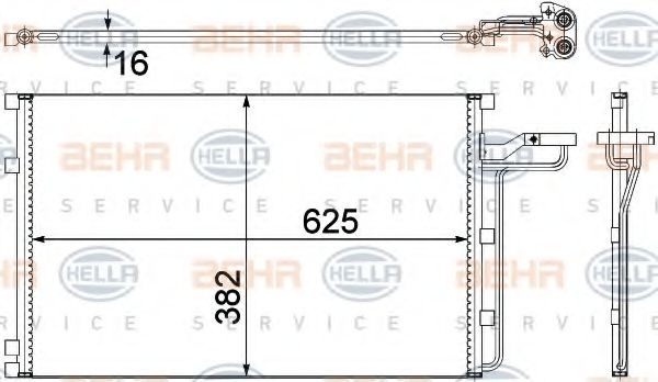 8FC 351 307-621 Condensator, climatizare HELLA 