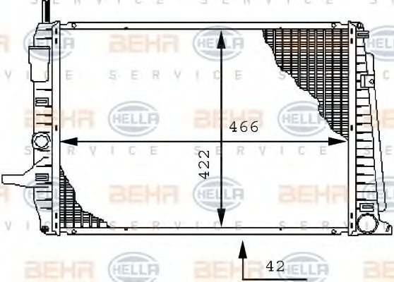 8MK 376 712-561 Radiator, racire motor HELLA 