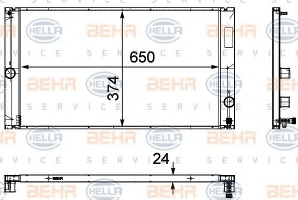8MK 376 729-601 Radiator, racire motor HELLA 