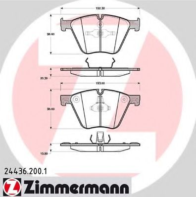 24436.200.1 set placute frana,frana disc ZIMMERMANN 