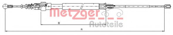 10.7625 Cablu, frana de parcare METZGER 
