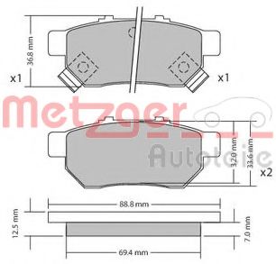 set placute frana,frana disc