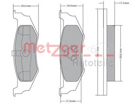 set placute frana,frana disc