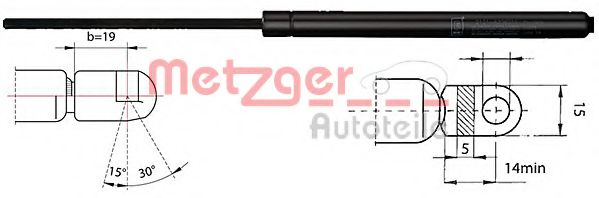 2110030 Amortizor portbagaj METZGER 