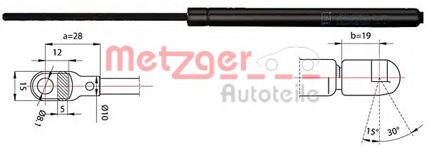 2110388 Amortizor portbagaj METZGER 