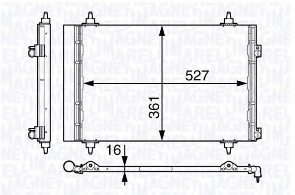 350203714000 Condensator, climatizare MAGNETI MARELLI 