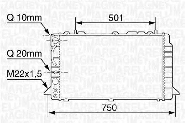 350213117600 Radiator, racire motor MAGNETI MARELLI 