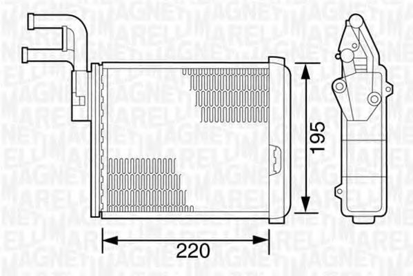 350218070000 Schimbator caldura, incalzire habitaclu MAGNETI MARELLI 