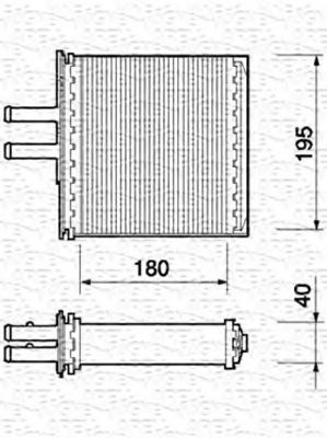 350218160000 Schimbator caldura, incalzire habitaclu MAGNETI MARELLI 