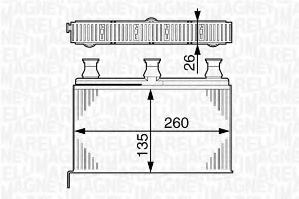350218281000 Schimbator caldura, incalzire habitaclu MAGNETI MARELLI 
