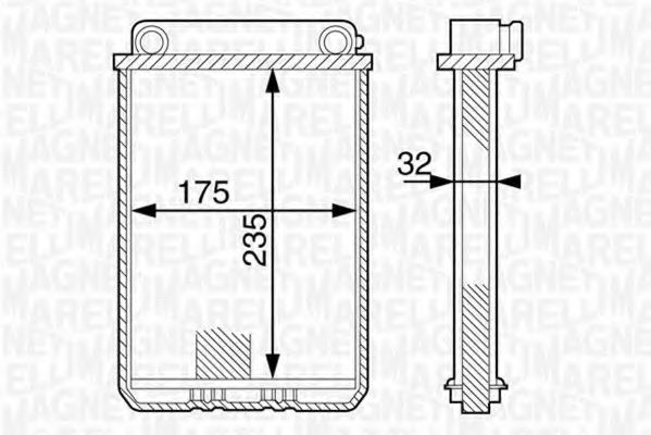 350218311000 Schimbator caldura, incalzire habitaclu MAGNETI MARELLI 