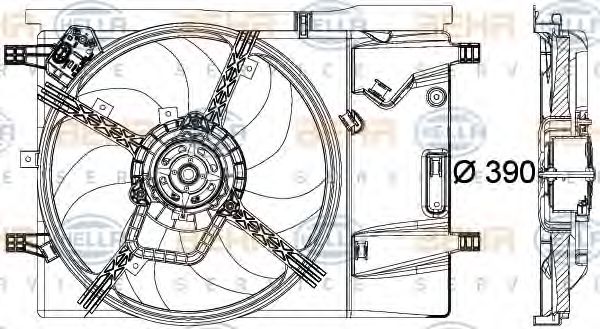 8EW 351 040-351 Ventilator, radiator BEHR HELLA SERVICE 