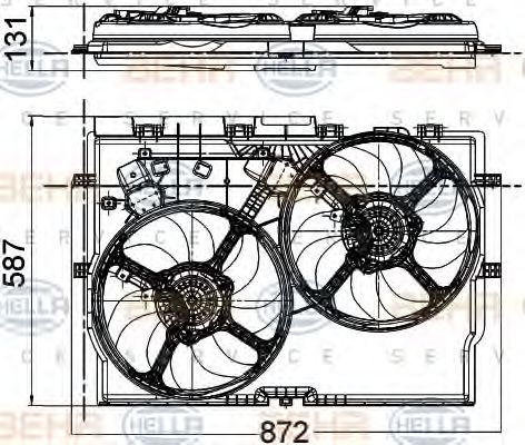 8EW 351 041-431 Ventilator, radiator BEHR HELLA SERVICE 
