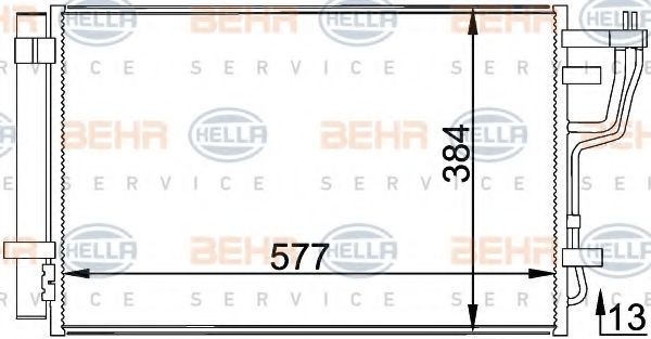 8FC 351 318-441 Condensator, climatizare BEHR HELLA SERVICE 