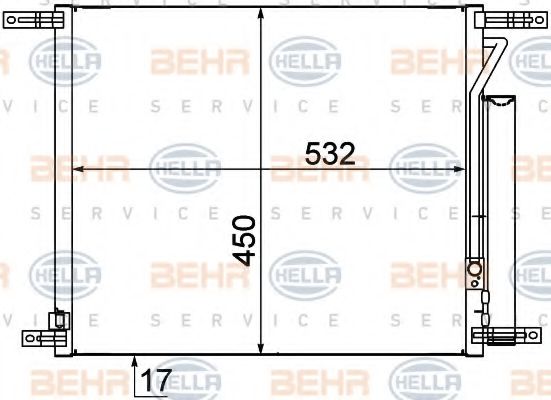 8FC 351 318-681 Condensator, climatizare BEHR HELLA SERVICE 