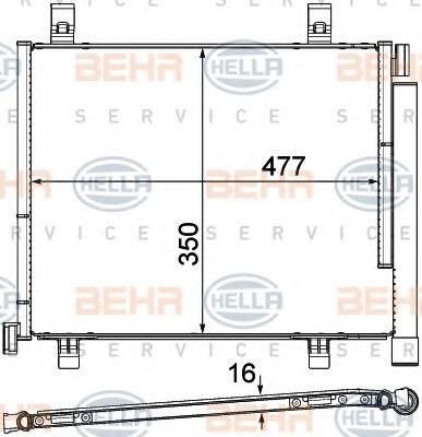 8FC 351 319-601 Condensator, climatizare BEHR HELLA SERVICE 