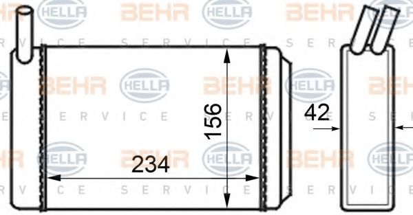 8FH 351 024-211 Schimbator caldura, incalzire habitaclu BEHR HELLA SERVICE 