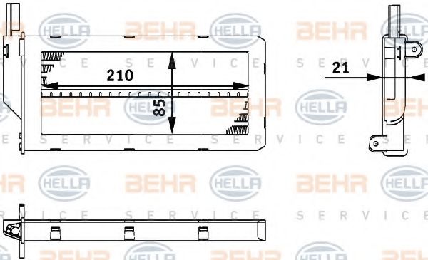 8FH 351 312-121 Schimbator caldura, incalzire habitaclu BEHR HELLA SERVICE 