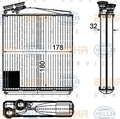 8FH 351 315-541 Schimbator caldura, incalzire habitaclu BEHR HELLA SERVICE 