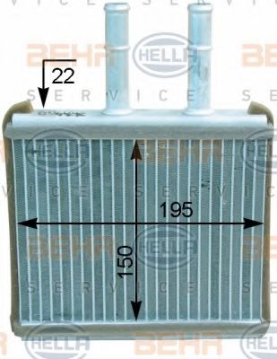 8FH 351 315-751 Schimbator caldura, incalzire habitaclu BEHR HELLA SERVICE 