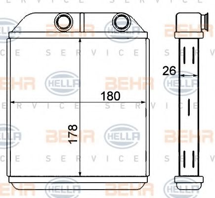 8FH 351 333-154 Schimbator caldura, incalzire habitaclu BEHR HELLA SERVICE 