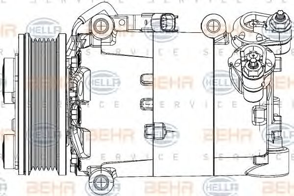 8FK 351 334-431 Compresor, climatizare BEHR HELLA SERVICE 