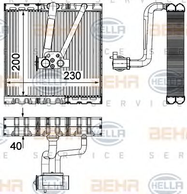 8FV 351 330-711 evaporator,aer conditionat BEHR HELLA SERVICE 