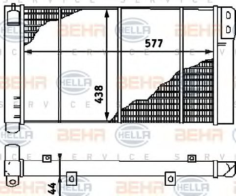 8MK 376 715-111 Radiator, racire motor BEHR HELLA SERVICE 