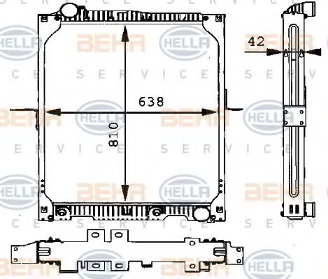 8MK 376 721-151 Radiator, racire motor BEHR HELLA SERVICE 