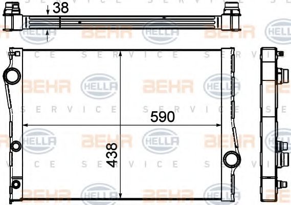 8MK 376 753-001 Radiator, racire motor BEHR HELLA SERVICE 