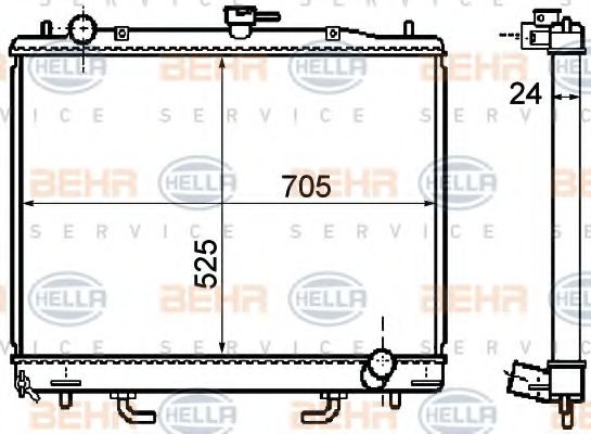 8MK 376 753-661 Radiator, racire motor BEHR HELLA SERVICE 