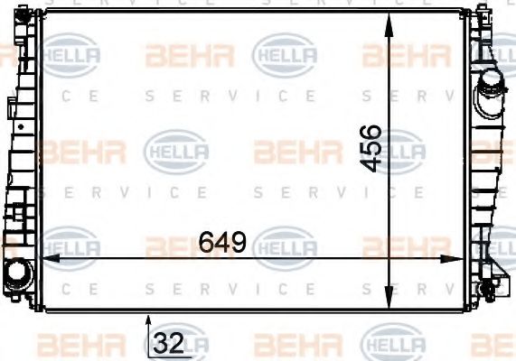 8MK 376 764-331 Radiator, racire motor BEHR HELLA SERVICE 