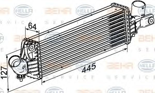 8ML 376 777-081 Intercooler, compresor BEHR HELLA SERVICE 