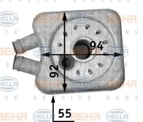 8MO 376 726-221 Radiator ulei, ulei motor BEHR HELLA SERVICE 