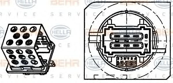 9ML 351 332-261 Rezistor, ventilator habitaclu BEHR HELLA SERVICE 
