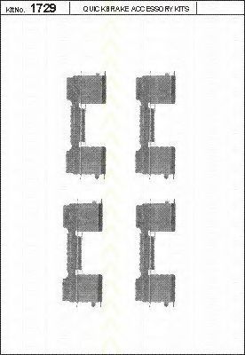 8105 101650 Set accesorii, placute frana TRISCAN 