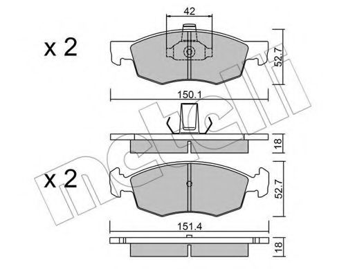 set placute frana,frana disc