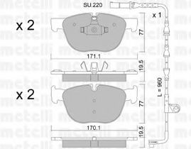 22-0770-0K set placute frana,frana disc METELLI 