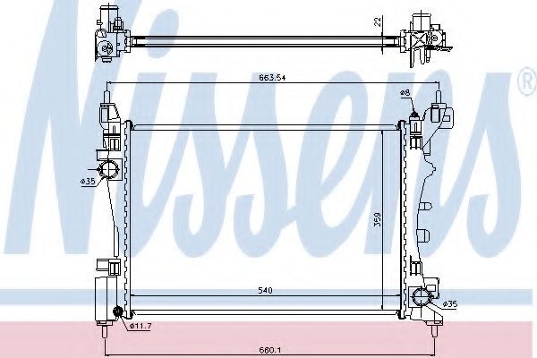 636005 Radiator, racire motor NISSENS 