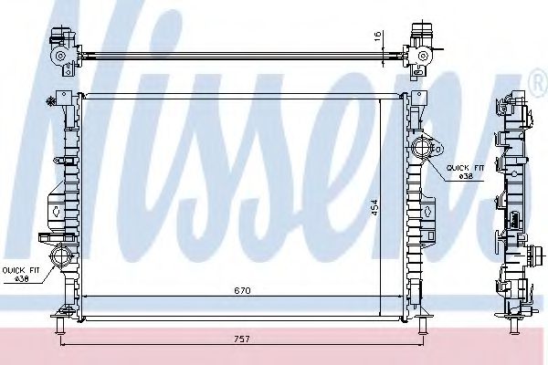 66857 Radiator, racire motor NISSENS 